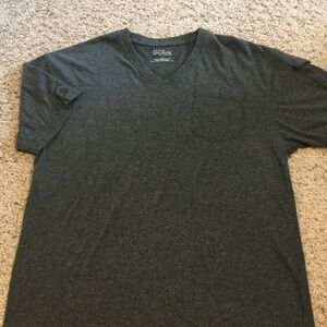 Grey v neck t shirt with pocket